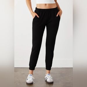 MONROW, Black Knit Sweat  Pants